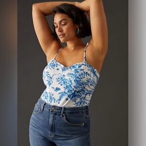 Anthropologie Maeve Shirred Tie-shoulder Tank. Size L. NWT.